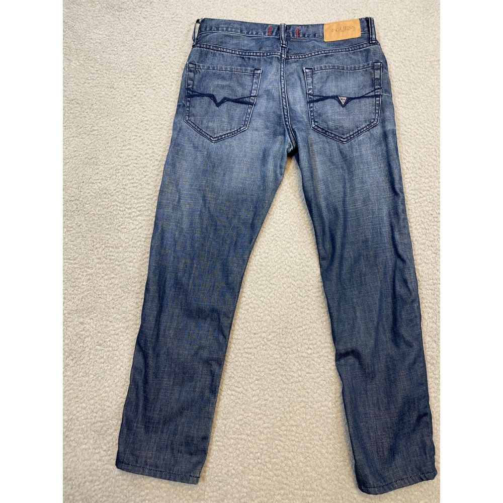 Guess Jeans Men's 29 x 27 Blue Cotton Denim Ultra Slim McCrae Fit Actual 30 x 27